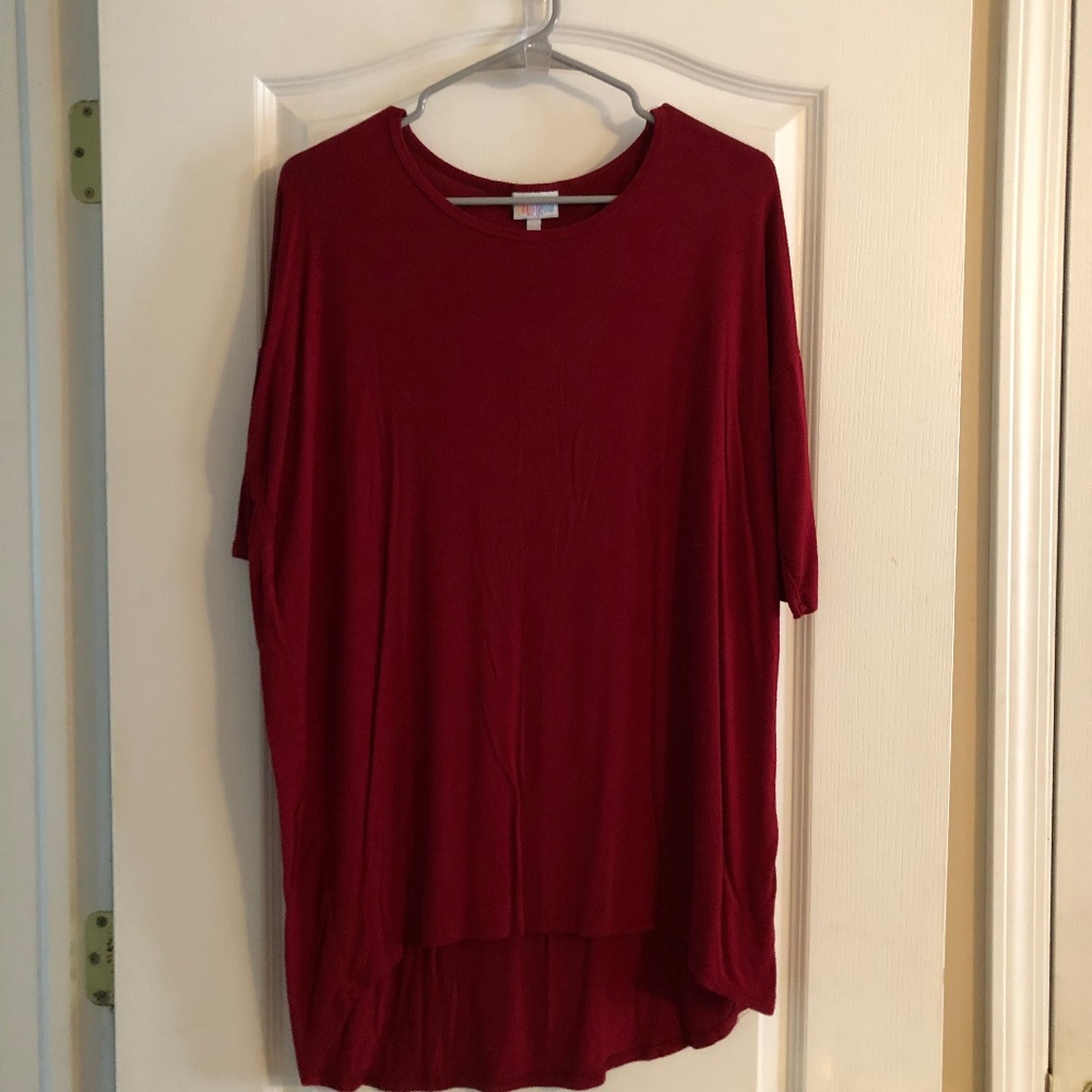 LuLaRoe Irma Size XXS Burgundy Solid